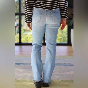 Mother Superior The Hustler Ankle Fray Home on the Range  Light Blue Jeans